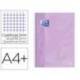 CUADERNO ESPIRAL OXFORD DIN A4+ 80 HOJAS CUADRO 5 MM CON MARGEN MALVA PASTEL