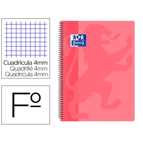 Bloc Oxford Folio School Classic Cuadricula 4 mm 80 hojas color Rosa