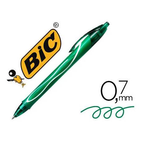 Boligrafo Bic Gelocity Quick Dry Retractil tinta gel Color Verde 0,7 mm