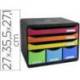 Fichero cajones sobremesa Exacompta Iderama Arlequin 6 cajones multicolores 270x355x271 mm.