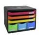Fichero cajones sobremesa Exacompta Iderama Arlequin 6 cajones multicolores 270x355x271 mm.