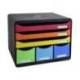 Fichero cajones sobremesa Exacompta Iderama Arlequin 6 cajones multicolores 270x355x271 mm.