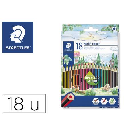 Lapices de colores Staedtler Wopex ecológicos caja de 18 colores largos