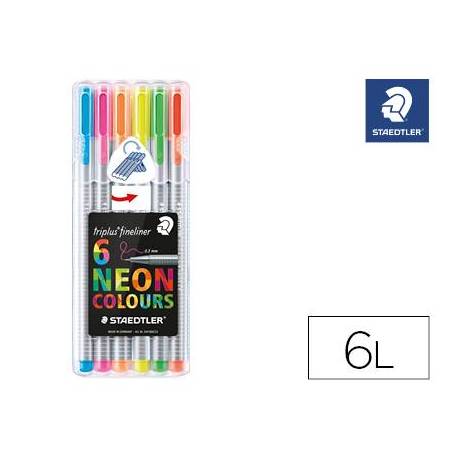 Rotulador Staedtler Triplus Neon estuche de 6 colores surtidos