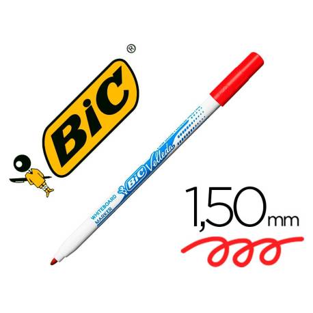 Rotulador Bic Velleda fino 1 mm color rojo para pizarra blanca