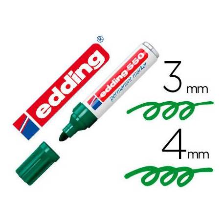 Rotulador Permanente Edding 550 Recargable Color Verde
