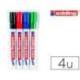 Rotulador para Pizarra Blanca Edding 660 Recargable de Colores Surtidos Blister de 4 unidades