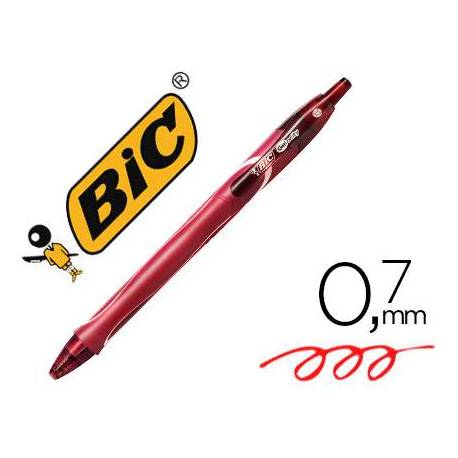 Bolígrafo Bic Gel-ocity Quick Dry Retráctil Punta Media 0,7 mm Color Rojo