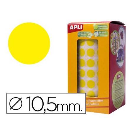Gomets Apli circulares color amarillo 10,5mm