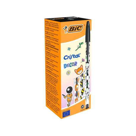 BOLIGRAFO BIC CRISTAL KAWAII NEGRO PUNTA 1 MM