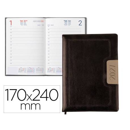 AGENDA ENCUADERNADA LIDERPAPEL 2027 DORIOS 17X24 CM DIA PAGINA BILINGUE PAPEL 70 G FSC DESIGN 2