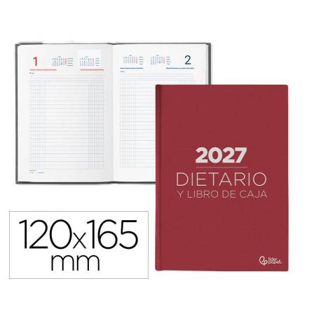 DIETARIO LIDERPAPEL 2027 OCTAVO 120X165 MM DIA PAGINA BILINGUE COLOR ROJO PAPEL 70 G FSC