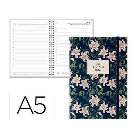 AGENDA OFICINA LIDERPAPEL 2027 ENCUADERNADA FANTASY ELEGANT DIA PAGINA A5 BILINGUE 70G PAPEL FSC DESIGN