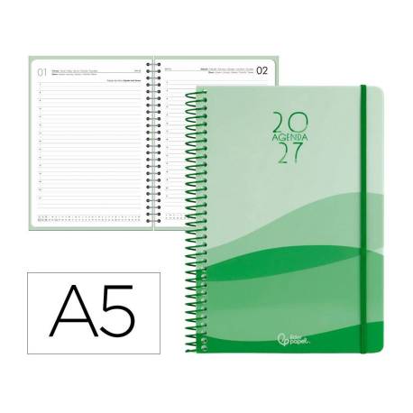AGENDA OFICINA LIDERPAPEL 2027 ESPIRAL GAZI DIA PAGINA A5 BILINGUE 70G PAPEL FSC DESIGN 4