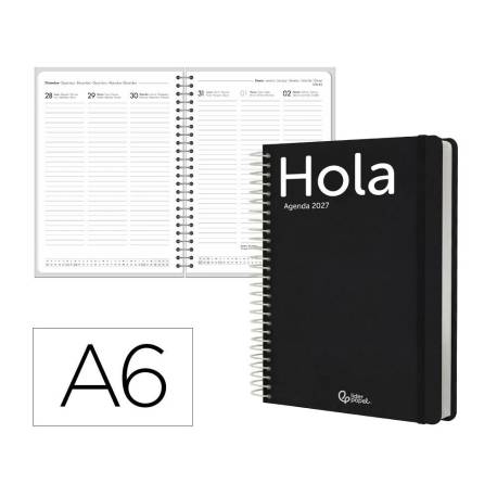 AGENDA OFICINA LIDERPAPEL 2027 ESPIRAL CLASSIC SEMANA VISTA A6 BILINGUE 70G PAPEL FSC DESIGN 1