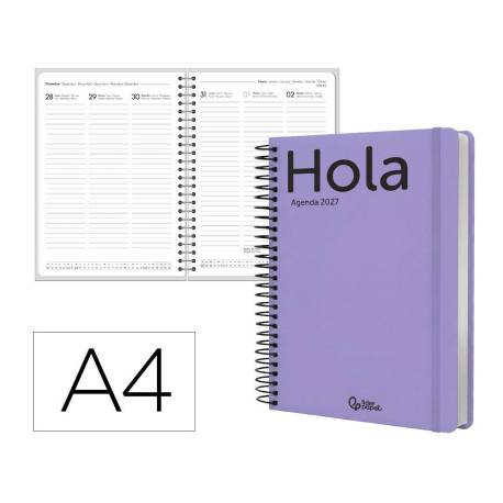 AGENDA OFICINA LIDERPAPEL 2027 ESPIRAL CLASSIC SEMANA VISTA A4 BILINGUE 70G PAPEL FSC DESIGN 5