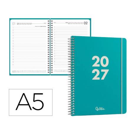 AGENDA OFICINA LIDERPAPEL 2027 ESPIRAL BASIC DIA PAGINA A5 BILINGUE 60G PAPEL FSC DESIGN 5