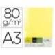PAPEL COLOR LIDERPAPEL DIN A3 80 GR AMARILLO PAQUETE DE 500 HOJAS