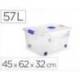 CONTENEDOR PLASTICO PLASTICFORTE N 5 TRANSPARENTE CON TAPA CAPACIDAD 57 L