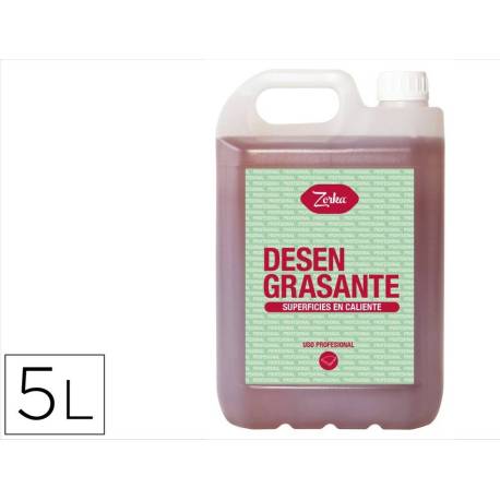 LIMPIADOR DESENGRASANTE ZORKA SUPERFICIES EN CALIENTE GARRAFA 5 LITROS