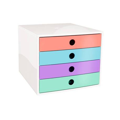 FICHERO CAJONES DE SOBREMESA EXACOMPTA FILIBOX CANDY TIDY 4 CAJONES COLORES SURTIDOS 348X284X233 MM