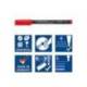ROTULADOR STAEDTLER LUMOCOLOR RETROPROYECCION PUNTA DE FIBRAPERMANENTE 313-2 ROJO PUNTA SUPER FINA REDONDA 0.4 MM