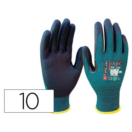 GUANTES DE NITRILO SAFETOP FORTILUX ANTICORTE FOAM 18 G CON REFUERZO OEKO TALLA 10