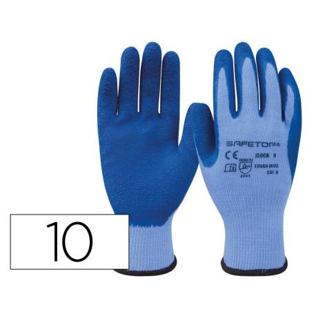 GUANTES DE LATEX SAFETOP TOUGH-WIRE SINTETICO SIN COSTURAS TALLA 10