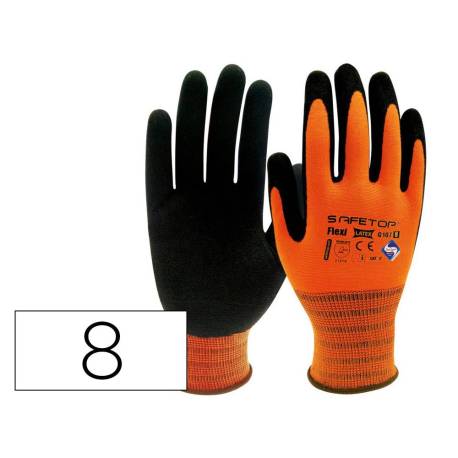 GUANTES DE LATEX SAFETOP FLEXILATEX DORSO AIREADO SANITIZED TALLA 8