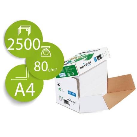 PAPEL FOTOCOPIADORA NAVIGATOR DIN A4 80 GRAMOS CAJA DE 2500 HOJAS