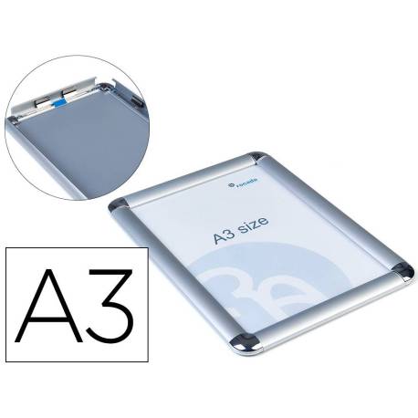 MARCO PORTA ANUNCIOS ROCADA CLIP DIN A3 MARCO DE ALUMINIO ANODIZADO 29,7X42 CM