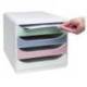 FICHERO CAJONES DE SOBREMESA EXACOMPTA AUTENTIK DIN A4+ PLASTICO RECICLADO 4 CAJONES COLORES SURTIDOS