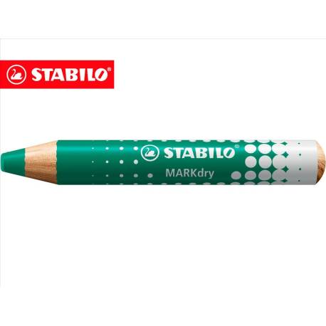LAPIZ MARCADOR EN SECO STABILO MARKDRY PARA PIZARRA BLANCA COLOR VERDE CAJA DE 5 UNIDADES
