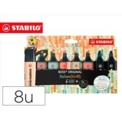 ROTULADOR STABILO BOSS PASTEL FLUORESCENTE 70 NATURE COLORS ESTUCHE DE 8 UNIDADES COLORES SURTIDOS