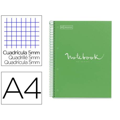 CUADERNO ESPIRAL MIQUELRIUS NOTEBOOK 1 EMOTIONS TAPA FORRADA DIN A4 MICROPERFORADO 80 HOJAS 90G/M2 CUADRO 5 MM