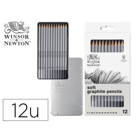 LAPICES DE GRAFITO WINSOR&NEWTON STUDIO COLECCION CAJA METALICA CON 12 UNIDADES GRADUACIONES