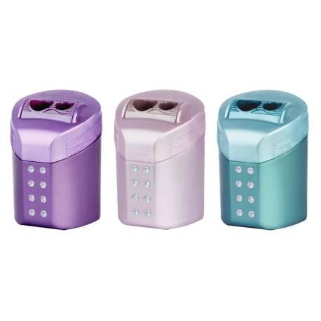 SACAPUNTAS FABER CASTELL DOBLE ROLL ON SPARKLE EN BLISTER