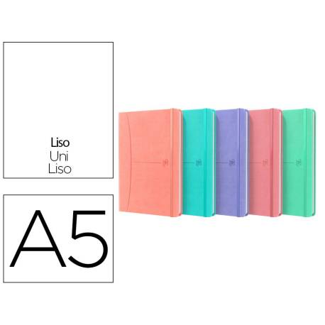 CUADERNO OXFORD COSIDA TAPA EXTRADURA DIN A5 80 HOJAS LISO COLORES PASTEL SURTIDOS