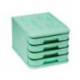 FICHERO CAJONES DE SOBREMESA FAIBO PLASTICO 100% RECICLABLE 4 CAJONES VERDE PASTEL 28,5X37,5X23 CM