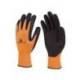 GUANTES DELTAPLUS POLIESTER IMPREGANDO LATEX PALMA Y DEDOS NARANJA FLUOR/NEGRO TALLA 10