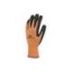 GUANTES DELTAPLUS POLIESTER IMPREGANDO LATEX PALMA Y DEDOS NARANJA FLUOR/NEGRO TALLA 8