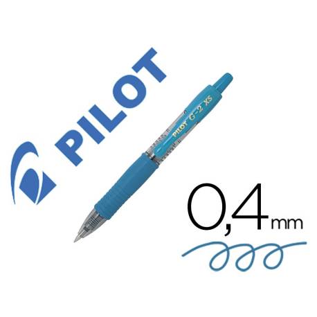 BOLIGRAFO PILOT G-2 PIXIE AZUL CLARO TINTA GEL RETRACTIL SUJECION DE CAUCHO