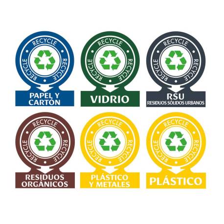 ETIQUETAS ADHESIVAS AVERY PARA RESIDUOS 141X110 MM PACK DE 6 UNIDADES SURTIDAS