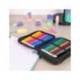 PLUMIER ESCOLAR MILAN COLECCION SUNSET DOBLE CREMALLERA CON ACCESORIOS COLOR NEGRO 198X143X40 MM