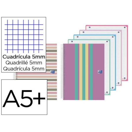 CUADERNO ESPIRAL OXFORD EUROPEANBOOK 4 TAPA EXTRADURA DIN A5+ 120 HOJAS CUADRO 5 MM