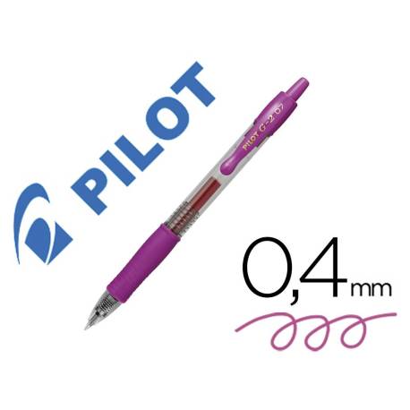 BOLIGRAFO PILOT G-2 ROSA TINTA GEL RETRACTIL SUJECION DE CAUCHO