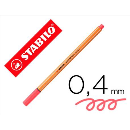 Rotulador Stabilo point 88/040 rojo neon