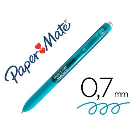 Boligrafo Paper Mate Inkjoy Retractil Gel 0,7 mm Color Verde Azulado