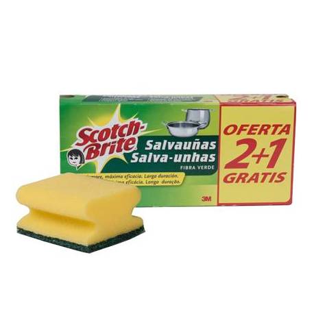 Estropajo salvauñas marca Scotch brite fibra verde