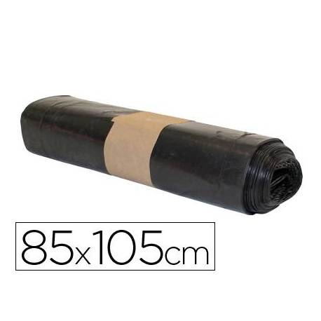 Bolsa basura industrial biznaga negra 85x105cm galga 120 rollo 10 unidades